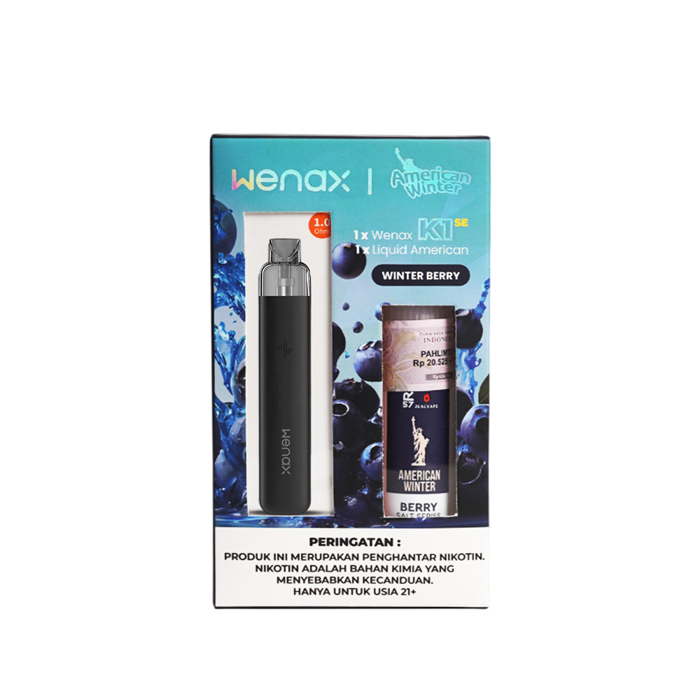 Bundle GEEKVAPE Wenax K1 SE with American Winter Berry 15ML  ( Garansi 1 Minggu Sejak Barang Diterima )